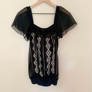 Esprit Black Sheer Top